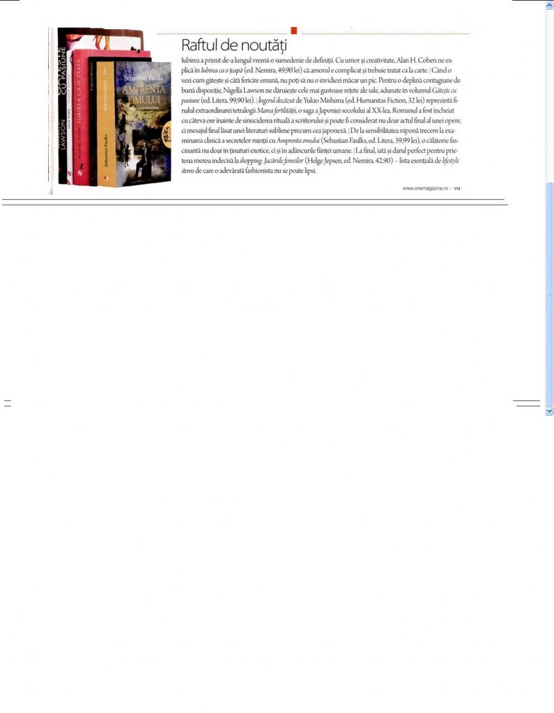 Raftul de noutati_OneMagazine